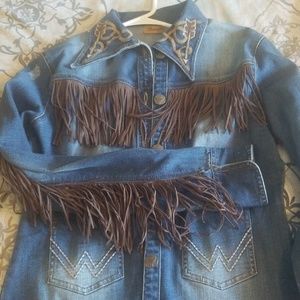Wrangler fringe denim jacket
